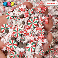 Snowflake Peppermint Bark Christmas Mix Fimo Chocolate Confetti Candy Cane Fake Sprinkles 20 Grams