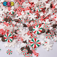 Snowflake Peppermint Bark Christmas Mix Fimo Chocolate Confetti Candy Cane Fake Sprinkles Sprinkle