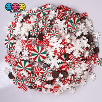 Snowflake Peppermint Bark Christmas Mix Fimo Chocolate Confetti Candy Cane Fake Sprinkles Sprinkle
