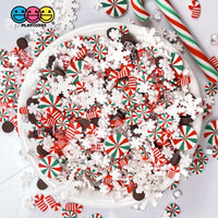 Snowflake Peppermint Bark Christmas Mix Fimo Chocolate Confetti Candy Cane Fake Sprinkles Sprinkle