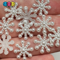 Snowflake Small Winter Christmas Holiday Flatback Cabochons Decoden Charm 10 Pcs Playcode3 Llc