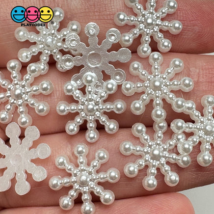 Snowflake Small Winter Christmas Holiday Flatback Cabochons Decoden Charm 10 Pcs Playcode3 Llc