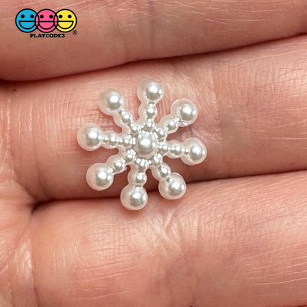 Snowflake Small Winter Christmas Holiday Flatback Cabochons Decoden Charm 10 Pcs Playcode3 Llc