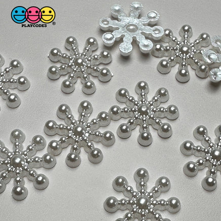 Snowflake Small Winter Christmas Holiday Flatback Cabochons Decoden Charm 10 Pcs Playcode3 Llc