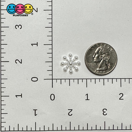 Snowflake Small Winter Christmas Holiday Flatback Cabochons Decoden Charm 10 Pcs Playcode3 Llc