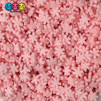 Snowflakes Pink Christmas Fimo Fake Polymer Clay Sprinkles Jimmies Funfetti Playcode3 Llc 10 Grams