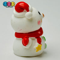 Snowman 3D Red Scarf Santa Hat Christmas Figure 5 Pcs Cabochons Decoden Charm Playcode3 Llc