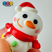 Snowman 3D Red Scarf Santa Hat Christmas Figure 5 Pcs Cabochons Decoden Charm Playcode3 Llc