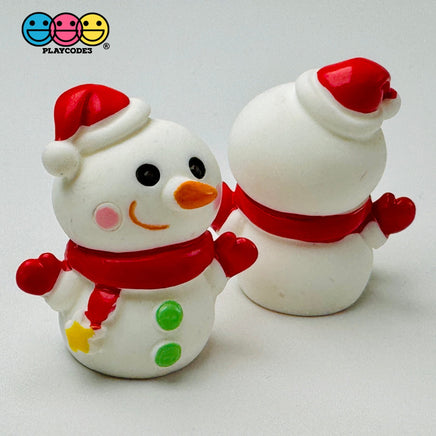 Snowman 3D Red Scarf Santa Hat Christmas Figure 5 Pcs Cabochons Decoden Charm Playcode3 Llc