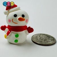 Snowman 3D Red Scarf Santa Hat Christmas Figure 5 Pcs Cabochons Decoden Charm Playcode3 Llc