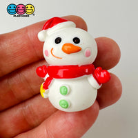 Snowman 3D Red Scarf Santa Hat Christmas Figure 5 Pcs Cabochons Decoden Charm Playcode3 Llc