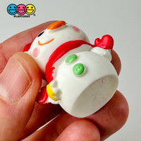 Snowman 3D Red Scarf Santa Hat Christmas Figure 5 Pcs Cabochons Decoden Charm Playcode3 Llc