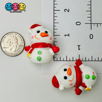 Snowman 3D Red Scarf Santa Hat Christmas Figure 5 Pcs Cabochons Decoden Charm Playcode3 Llc