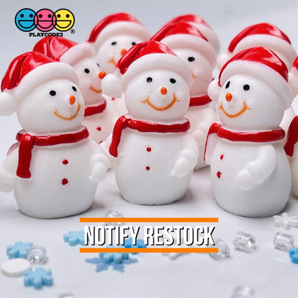 Snowman Christmas Miniature Charm Resin Home Décor Accessories Cabochons 10 Pc