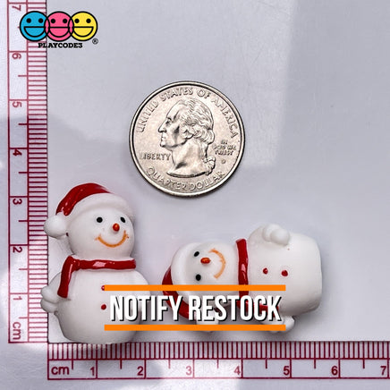 Snowman Christmas Miniature Charm Resin Home Décor Accessories Cabochons 10 Pc