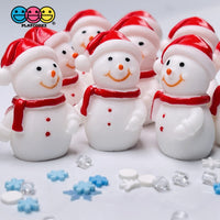 Snowman Christmas Miniature Charm Resin Home Décor Accessories Cabochons 10 Pc