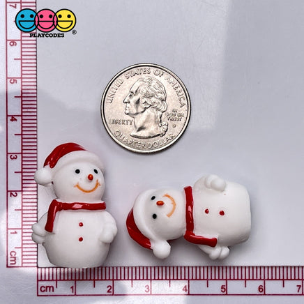 Snowman Christmas Miniature Charm Resin Home Décor Accessories Cabochons 10 Pc