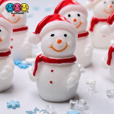 Snowman Christmas Miniature Charm Resin Home Décor Accessories Cabochons 10 Pc