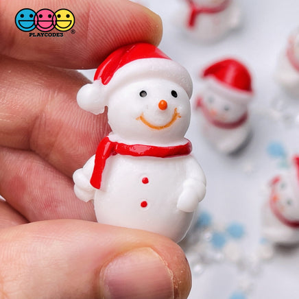 Snowman Christmas Miniature Charm Resin Home Décor Accessories Cabochons 10 Pc