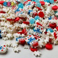 Snowman Snow Flakes Candy Ball Christmas Holiday 5Mm/10Mm Fake Clay Sprinkles Decoden Fimo Jimmies