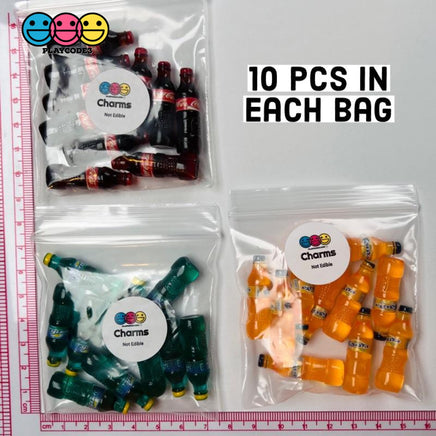 Soda Bottle Charms Fake Food Realistic Bottles Miniatures 3 Types 10Pcs Charm