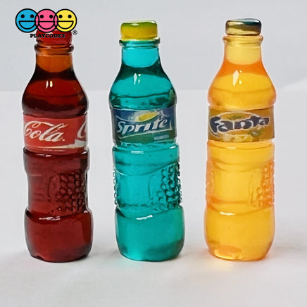 Soda Bottle Charms Fake Food Realistic Bottles Miniatures 3 Types 10Pcs Charm