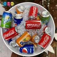 Cans Of Soda 3D Charms With Hooks Coke Pepsi Sprite And Orange Fanta 5 Pcs Charm