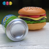 Cans Of Soda 3D Charms With Hooks Coke Pepsi Sprite And Orange Fanta 5 Pcs Charm
