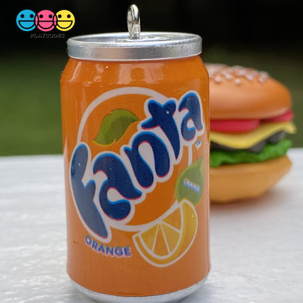 Cans Of Soda 3D Charms With Hooks Coke Pepsi Sprite And Orange Fanta 5 Pcs Charm