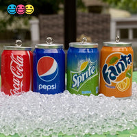 Cans Of Soda 3D Charms With Hooks Coke Pepsi Sprite And Orange Fanta 5 Pcs Charm