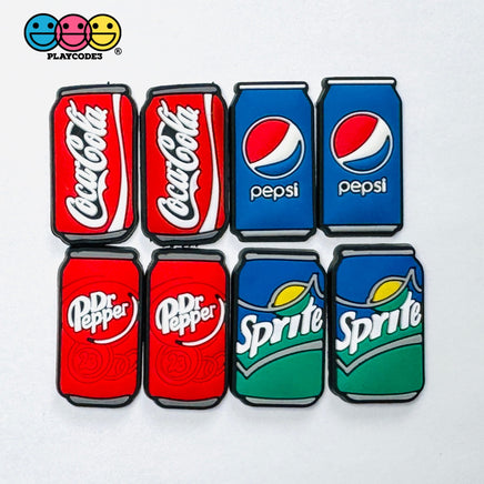 Soda Cans Fake Food Shoe Charms WITHOUT Buckle Botton Bendable Flatback Cabochons Slime Supply Fake Decoden 8pcs mixes