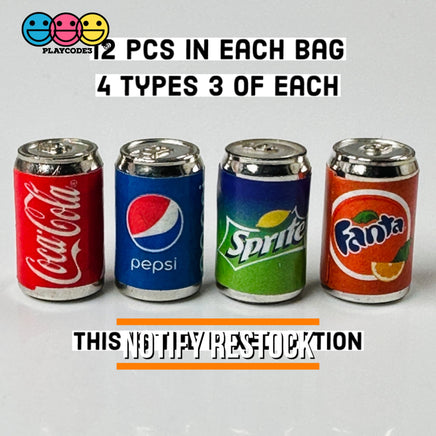 Soda Cans Mini Charms Coke Pepsi Sprite Orange Fanta Can 10/12Pcs 4 Types To Choose Playcode3 Llc