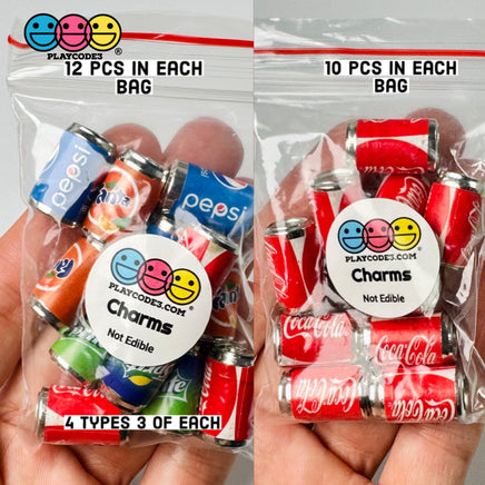 Soda Cans Mini Charms Coke Pepsi Sprite Orange Fanta Can 10/12Pcs 4 Types To Choose Playcode3 Llc