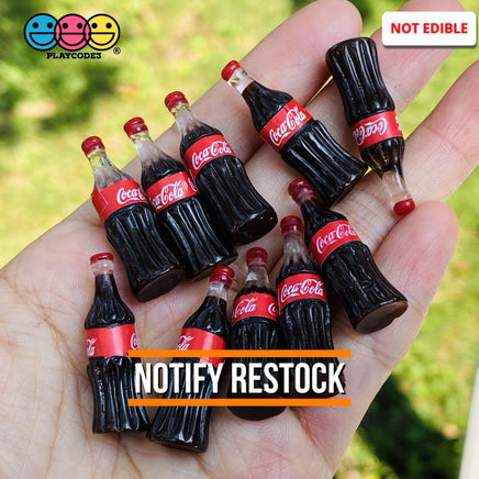 Coca Cola Coke Soda Bottles Fake Food Miniatures 3D Charms Cabochon 10Pcs Charm