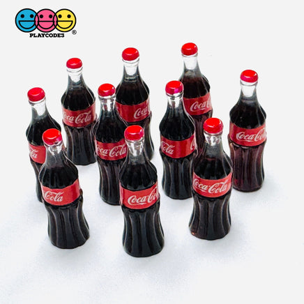 Soft Drink Mini Old Fashion Soda Bottle Fake Food Miniatures 3D Charms Cabochon 10pcs C3 Charm