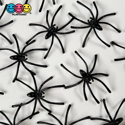 Spider Black Long Legs With Peg On Back Charm Halloween Cabochons 15 Pcs