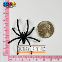 Spider Black Long Legs With Peg On Back Charm Halloween Cabochons 15 Pcs