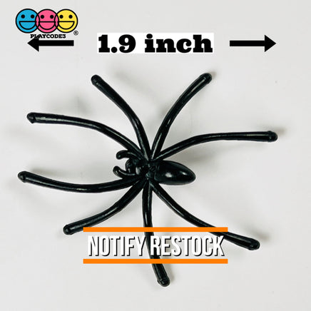 Spider Black Long Legs With Peg On Back Charm Halloween Cabochons 15 Pcs