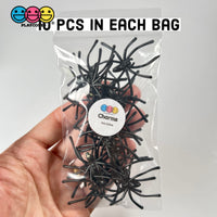 Spider Black Long Legs With Peg On Back Charm Halloween Cabochons 15 Pcs