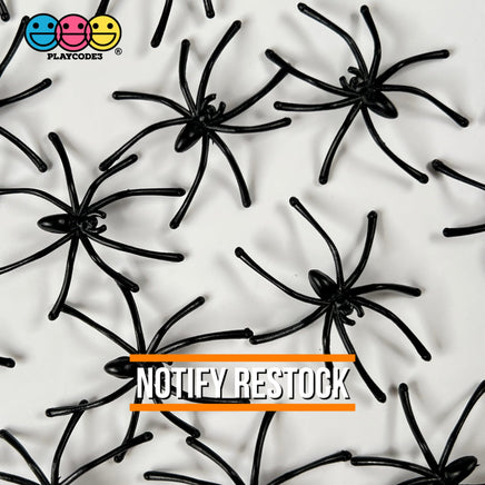 Spider Black Long Legs With Peg On Back Charm Halloween Cabochons 15 Pcs