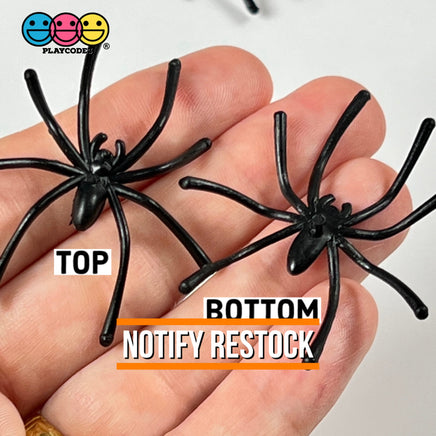 Spider Black Long Legs With Peg On Back Charm Halloween Cabochons 15 Pcs