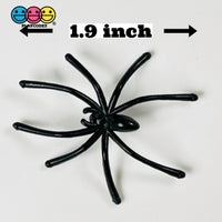 Spider Black Long Legs With Peg On Back Charm Halloween Cabochons 15 Pcs