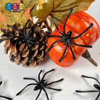 Spider Black Long Legs With Peg On Back Charm Halloween Cabochons 15 Pcs