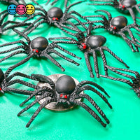 Spider Large Black Spiders Red Eyes Charm Halloween Cabochons 30 Pcs