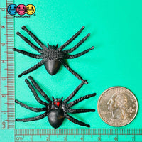 Spider Large Black Spiders Red Eyes Charm Halloween Cabochons 30 Pcs
