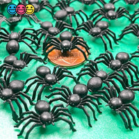 Spider Mini Black Spiders Charm Halloween Cabochons 30 Pcs