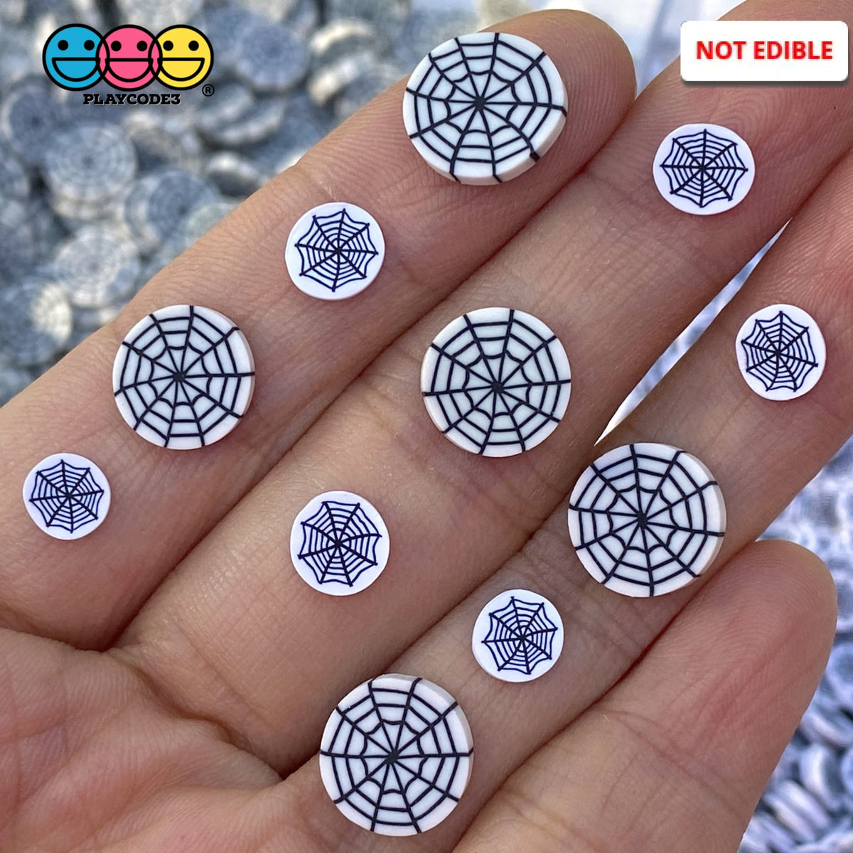 Spider Web Fimo Slices Fake Sprinkles Halloween Decor| PLAYCODE3