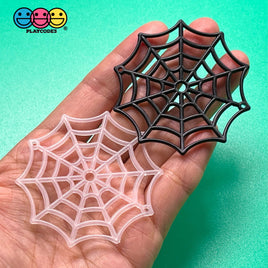 Spider Webs Black Glow-In-The-Dark Spiders Web Charm Halloween Cabochons 20 Pcs