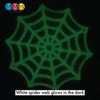 Spider Webs Black Glow-In-The-Dark Spiders Web Charm Halloween Cabochons 20 Pcs