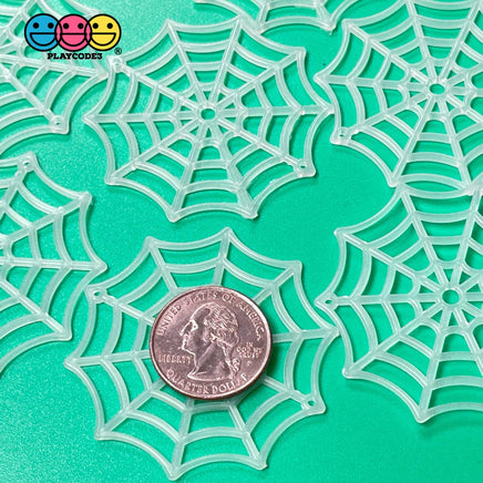 Spider Webs Black Glow-In-The-Dark Spiders Web Charm Halloween Cabochons 20 Pcs